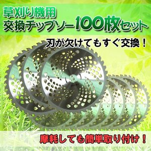 チップソー 100枚 セット 替刃 交換 刃こぼれ 刃毀れ 欠け 摩耗 軽い 軽量 草刈機 草刈り機 255mm 25.4mm 40T 刃数 zk126-100