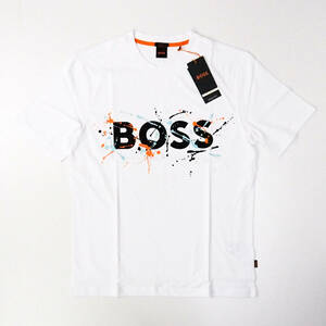 新品正規品 HUGO BOSS ヒューゴ ボス メンズ 半袖 スプラッシュプリント シグネチャー ロゴ Tシャツ 大谷翔平 ホワイト M