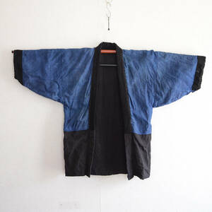 野良着 古着 裏藍染 木綿 着物 古布 ジャパンヴィンテージ リメイク素材 Noragi Jacket Men Kimono Cotton Japanese Fabric Vintage Indigo