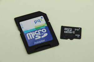 4GB microSDHCカード　pqi　●SDアダプター付●