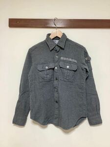 く858 GDC グランドキャニオン ウールシャツ 長袖シャツ M グレー タイト 小さめ 日本製