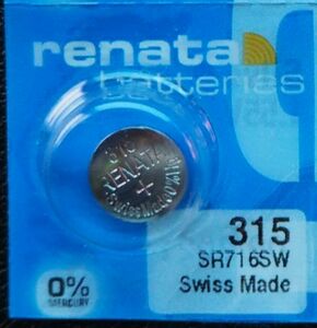 ●訳あり【即決送料無料】1個227円 315(SR716SW) スイス製RENATA　酸化銀電池　使用推奨期限：2022年6月●