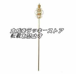 美品登場☆「密教法具 寺院用仏具」 錫杖 しゃくじょう 銅製仏具 高さ約180cm z185