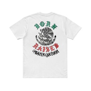 MISTER CARTOON BORN RAISED BANDERA TEE WHITE XL ミスターカートゥーン ボーンアンドレイズド バンデラ Tシャツ ホワイト コラボ 白 国章