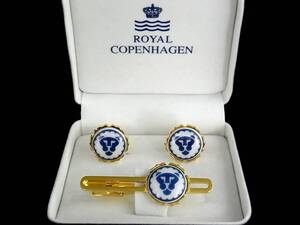 ■新品N■№1204 【Royal Copenhagen】ロイヤルコペンハーゲン【ライオン】【ゴールド】■カフス＆ネクタイピン セット♪