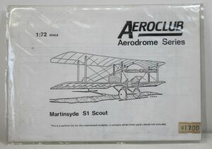 ☆★エアロクラブ 1/72 マーティンサイド S1 スカウト (Martinsyde S1 Scout) ※バキュームフォームキット☆★