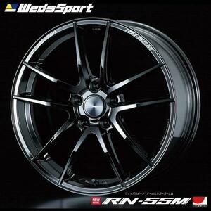 納期注意 業販品 直送品 [WedsSport] [RN-55M] 18インチ 8J+35/8.5J+38 各2本 5-114.3 GLOSS BLACK 4本 (個人宅)個人名での注文不可