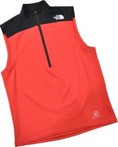 新品同様*THE NORTH FACE ノースフェイス*赤系*メンズ*ノースリーブ*タンクトップ*トレーニングウェア*S*釣り*キャンプ*アウトドア*春夏