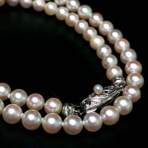 1円〜!!TASAKI(田崎真珠)▼アコヤ本真珠ネックレス▼J 約23.9g 約42.0cm 約6.0-6.5mm珠 pearl パール necklace プリンセス DF0/EB0 S208