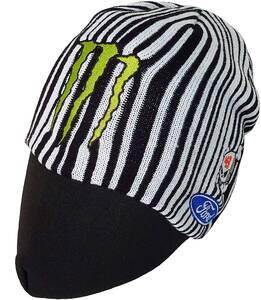 DC SHOES MONSTER ENERGY モンスターエナジー Ken Block スポンサードロゴ ビーニーニットキャップ（ホワイト）【並行輸入品】