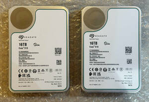 1円スタート Seagate 16TB 3.5内蔵HDD Exos X18 ST16000NM000J 整備済品 7200rpm 256MB CMR SATA6G 24時間稼働 2台セット