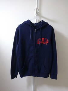 GAP スウェットパーカー ジップアップ フルジップ ネイビー 紺 メンズ XS ギャップ