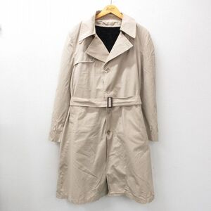 XL/古着 長袖 トレンチ コート メンズ 90s ロング丈 ベージュ系 カーキ 内側ファー 24oct04 中古 アウター