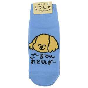 おえかきさん 女性用靴下 ANKLE SOCKS LADIES ごーるでんれとりばーさん オクタニ