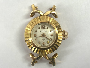 1円★TITUS タイタス 18K 750 金無垢 レディ―ス 手巻き 腕時計 ヴィンテージ 稼働品 総重量約7.59g 本体のみ