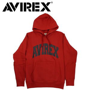 AVIREX (アヴィレックス) DAILY L/S SWEAT PULL PARKA LOGO デイリー ロングスリーブ スウェット プルパーカー ロゴ 783-5231003 34-Red-M