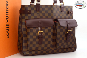 【美品】 ルイヴィトン LouisVuitton ダミエ ユゼス レディース メンズ　トートバック バック ブラウン N51128 肩掛け 鞄 DAMIER BAG １円