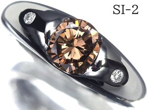 GV13549SS【1円～】新品【RK宝石】SI-2 極上ブラウンダイヤモンド 特大1.067ct!! 極上脇石クリアダイヤモンド Pt900 超高級リング ダイヤ