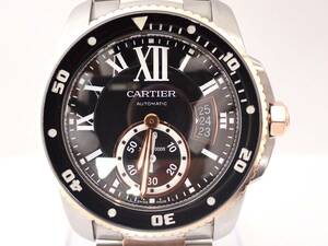 新品仕上げ済 Cartier(カルティエ) ウォッチ カリブルドゥカルティエ ダイバー W7100055 AT 自動巻き 腕時計 SS/PG
