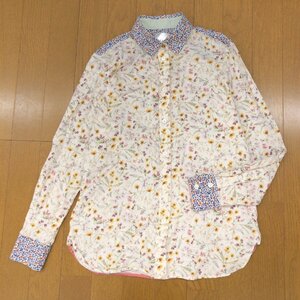 Paul Smith ポールスミス コットン100% 切替デザイン ボタニカル シャツ 38(M) 花柄 ブラウス 長袖 国内正規品 レディース 女性用