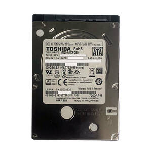 在庫処分　動作品　大量在庫　2.5インチHDD【TOSHIBA　MQ01ACF050】500GB 7200 rpm 動作保証有