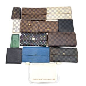 1円 まとめ売り LOUIS VUITTON ルイヴィトン ダミエ エピ マルチカラー 財布 小物 14点セット