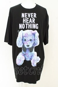 【SALE】MILK BOY Tシャツ.NEVER HEAR BEAR TEE /ブラック/ O-23-06-24-011-MI-ts-YM-ZT375