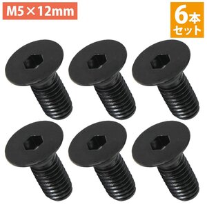 【送料無料】日本製 チタン製 六角 穴付き 皿 ボルト M5×12mm 6本 ステアリング ビス チタンシルバー ネジ momo モモ ナルディ 6個セット