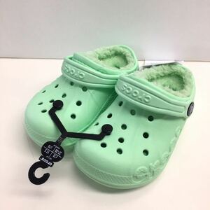 新品■クロックス CROCS キッズ ウィンター クロッグ キッズ ボア付サンダル c10 17.5cm ライトグリーン