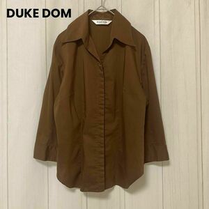 st945 DUKE DOM/7分袖シャツ/ブラウン/薄手トップス/春夏