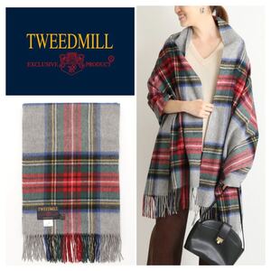 SLOBE IENA 【TWEEDMILL/ツイードミル】TARTAN チェックストール◆ チェック柄 71 × 214 221024大判ストール