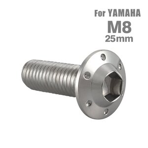 M8×25mm P1.25 ブレーキディスク ローター ボルト ホールヘッドH-1 ステンレス ヤマハ車用 YAMAHA シルバー カスタム 1個 TD0220