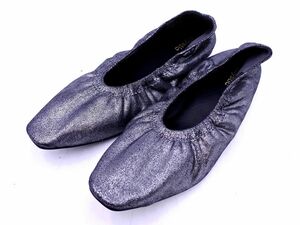 美品 mystic ミスティック ギャザー フラットシューズ バレエ シューズ size36（22.5ｃｍくらい）/シルバー ■■ ☆ efc8 レディース