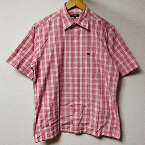 BURBERRY バーバリー　シャツ　半袖　 チェック柄　古着　ロゴ　メンズ　L