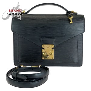 LOUIS VUITTON ルイヴィトン エピ モンソー ブラック 黒 ゴールド金具 レザー M52122 ハンドバッグ ショルダーバッグ 2way 410077