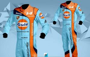 海外 送料込み 　高品質　 GULF GO KART RACE SUIT CIK/FIA LEVEL 2 APPROVED F1 レーシングスーツ　サイズ各種　レプリカ　503