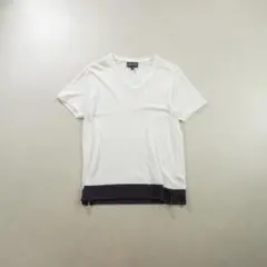 EMPORIOARMANI Tシャツ Vネック バイカラー ホワイト/GW296