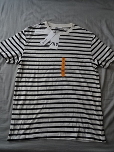 ★☆ZARA MENS 【Tシャツ】ボーダー柄 UK購入品、UKサイズL （日本サイズL～XL）【未使用・タグ付き・新品】☆★