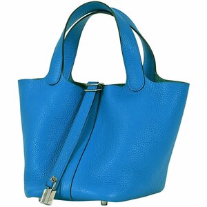 エルメス HERMES ピコタンロック PM ミニバッグ ハンドバッグ トリヨンクレマンス ブルーフリーダ Y レディース 【中古】