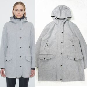 【未使用に近い】Theory セオリー 2023AW New Divide GC ST Parka DF ウールカシミヤ フーデットコート ダブルフェイス グレー L