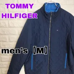 C673【TOMMY HILFIGER】リバーシブルジャケット【メンズMネイビー