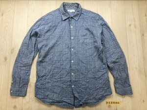 THE SHOP TK ザ ショップ ティーケー タケオキクチ メンズ ドット柄織 ガーゼシャツ 大きいサイズ XL 青