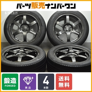 【鍛造 美品】RAYS VOLK Racing TE37 SAGA S-PLUS 18in +48 PCD100 ホイールのみ発送可 フォレスター XV インプレッサ BRZ 86 カローラ