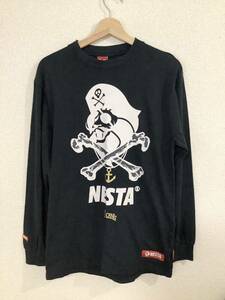 NESTA ネスタ　ロゴプリント　ロングTシャツ 長袖Tシャツ　ストリート　メンズ　セレクト　ブラック　古着