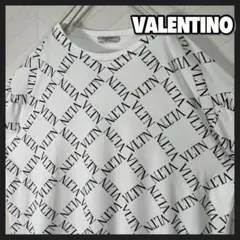 VALENTINO モノグラム Tシャツ 総柄 クロスロゴ オーバーサイズ 白