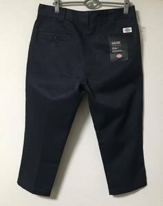 Dickies ディッキーズ 131M40WD04 T/C ツイル 8分丈ワークパンツ クロップド チノ パンツ ネイビー ブルー W34 タグ 予備ボタン付き