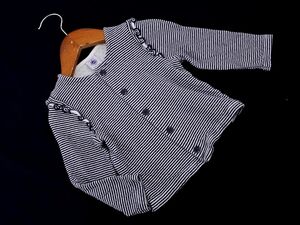 ネコポスOK PETIT BATEAU プチバトー ボーダー カーディガン size86ｃｍ/白ｘ紺 ■◇ ☆ efb4 レディース