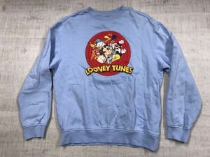 H&M エイチアンドエム Warner Bros ルーニーチューンズ LOONEY TUNES アメコミ ストリート コラボ スウェット トレーナー メンズ S 水色