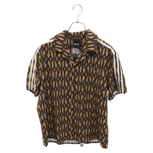 adidas アディダス×IVY PARK Stripe S/S Shirt アイヴィーパーク ストライプ 半袖シャツ ブラウン IL9789