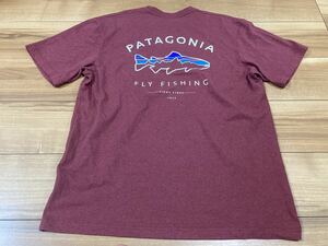 patagonia パタゴニア p6 トラウト　半袖Tシャツ Tシャツ ２０１９年 ＯＸＤＲ　エンジ　レギュラーフィットＭサイズ　厚手